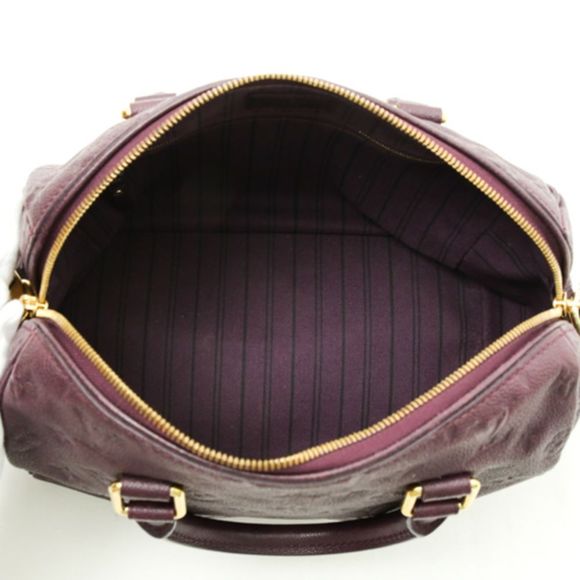 Louis Vuitton Speedy Bandouliere 25 Empreinte Leather Shoulder Bag Black - Picture 7 of 8